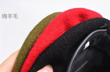 Unisex Breathable Pure Wool Beret Hats