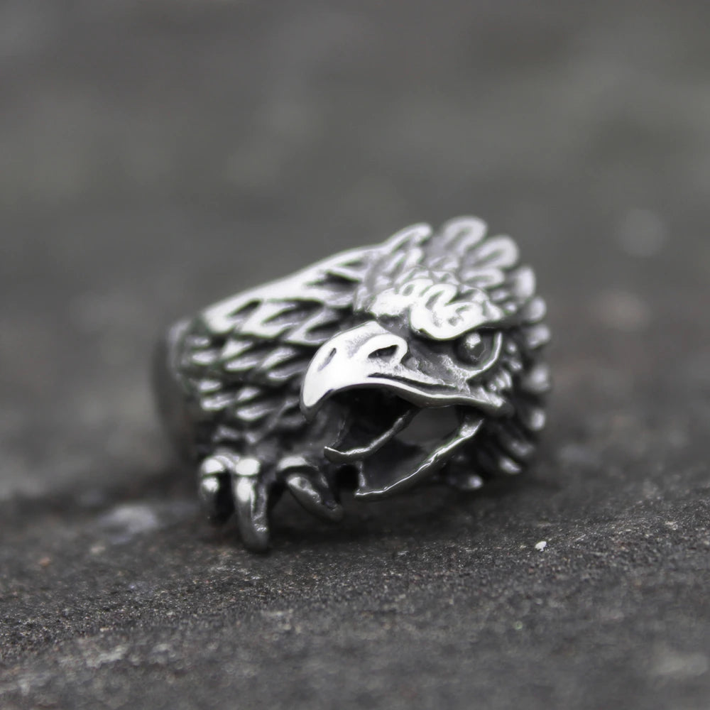 Silver Color Raven Rings