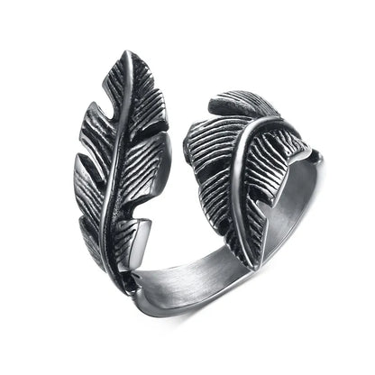 Ring Men Angel Feather