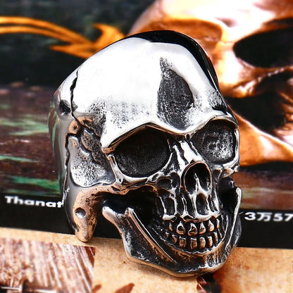 Cool Punk Man's Skull Ring Stainless Steel