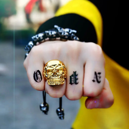 Rings For Man Big Trippel Skull Punk