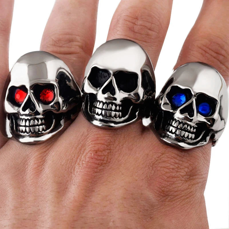 Men's Solid Skull Ring Gothic Punk