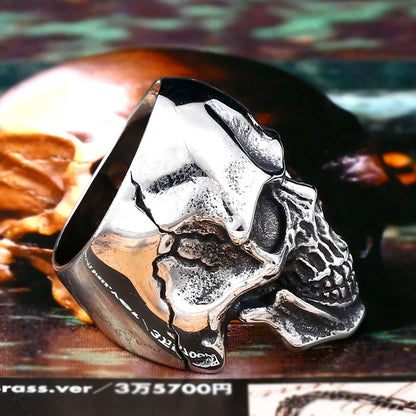 Cool Punk Man's Skull Ring Stainless Steel