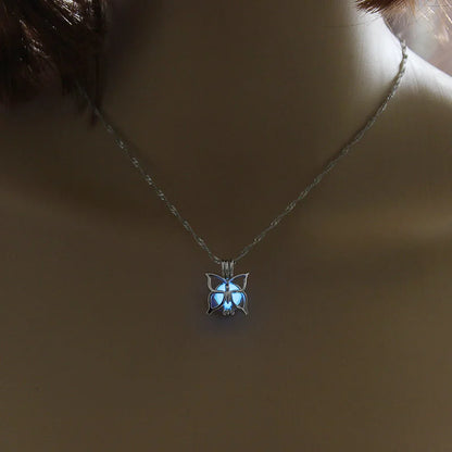 Cute Luminous Necklace Charm Glowing Butterfly