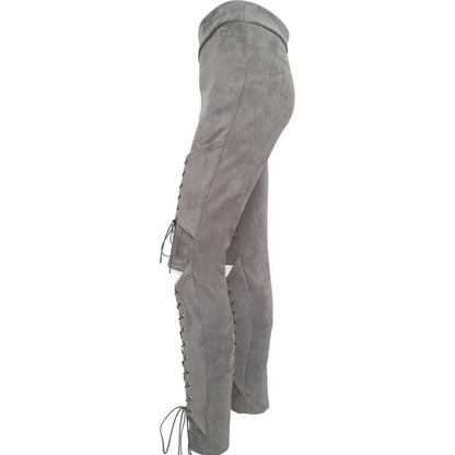 High-Waist Suede Leggings for Women - Autumn Chic
