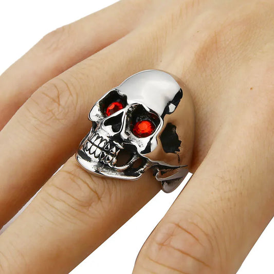 Men's Solid Skull Ring Gothic Punk