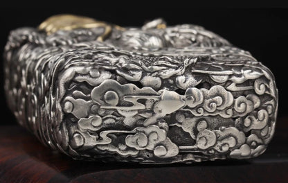 silver embossed handmade lighter art collection