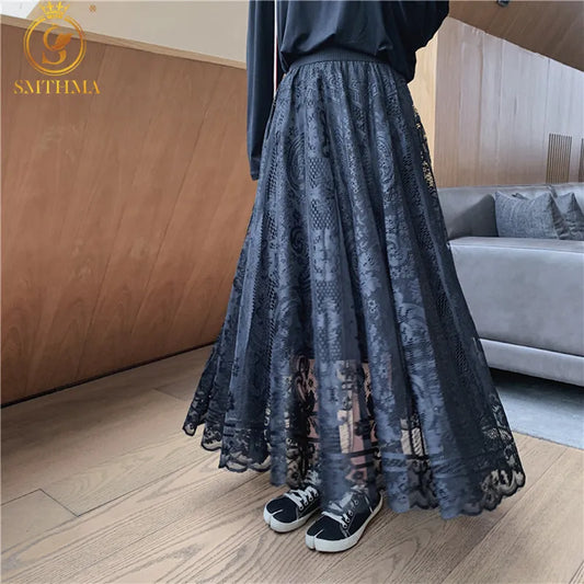 Elastic High Waist Lace Skirts