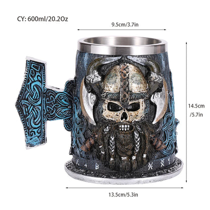 Viking Resin Stainless Steel Mug Pirate Stein