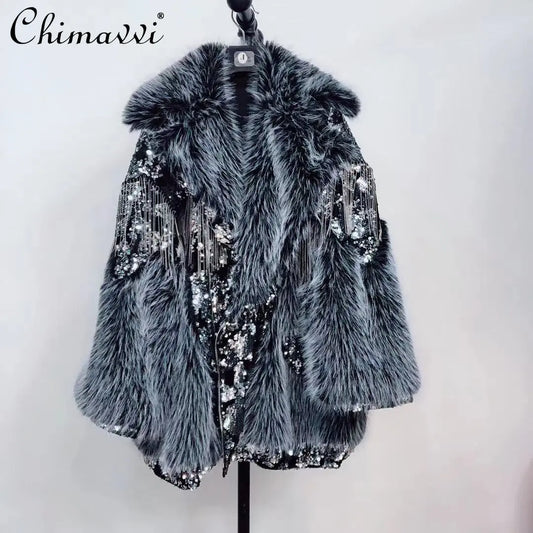 Lamb Wool Thick Faux Fur Jacket