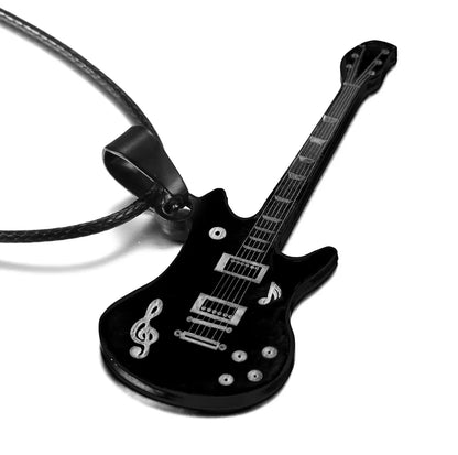 Fashion Cool Punk Black Stainless Steel Guitar