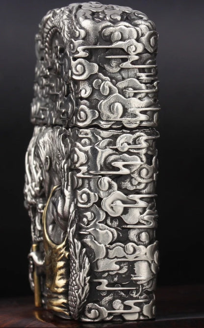 silver embossed handmade lighter art collection