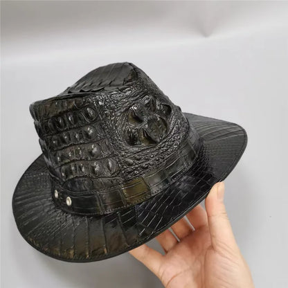 Authentic Real True Crocodile Skin Gentlemen Magician Cap