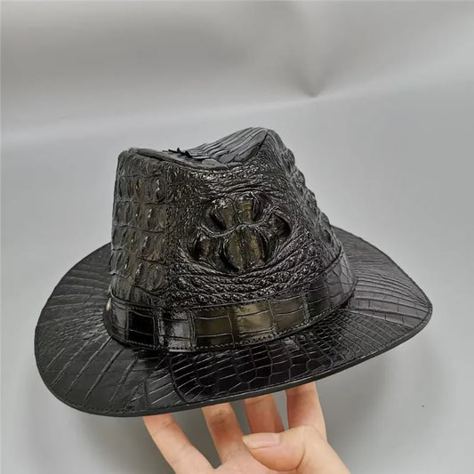 Authentic Real True Crocodile Skin Gentlemen Magician Cap