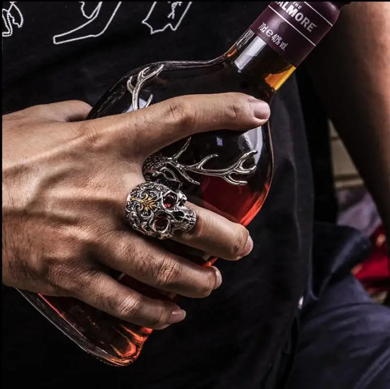 Fashion Trend Bicycle Skull Face Zircon