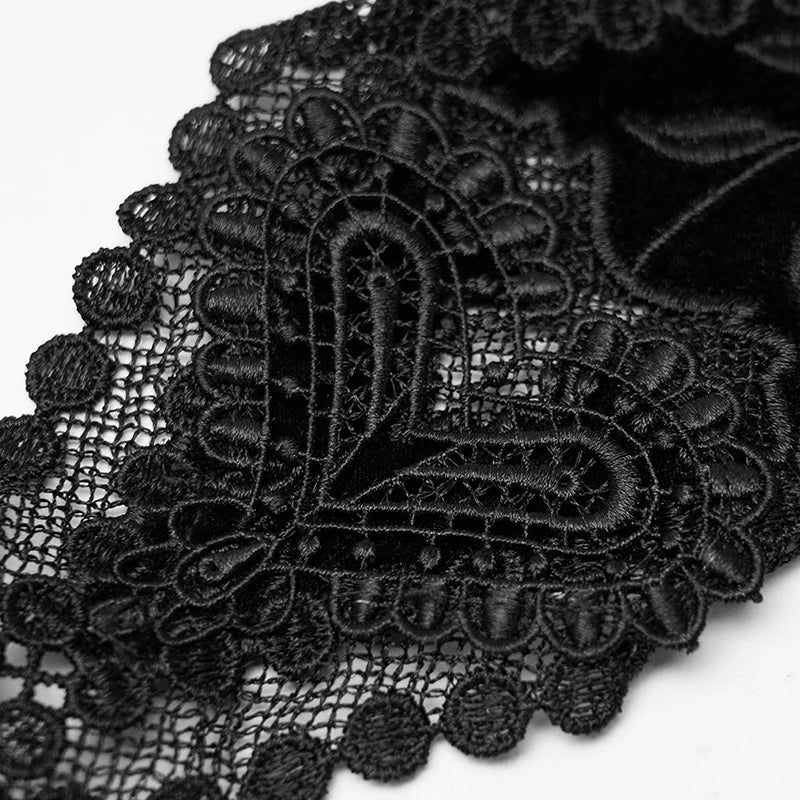 Gorgeous Lace Flower Type Gloves Black Accessories