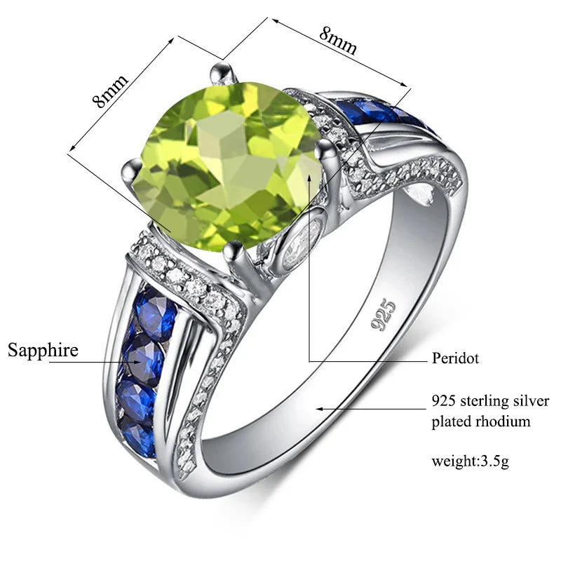 925 Sterling Silver Peridot Rings