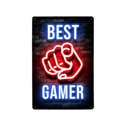 Video Game Metal Plates Modern Play Neon Signs Decor 20x30cm