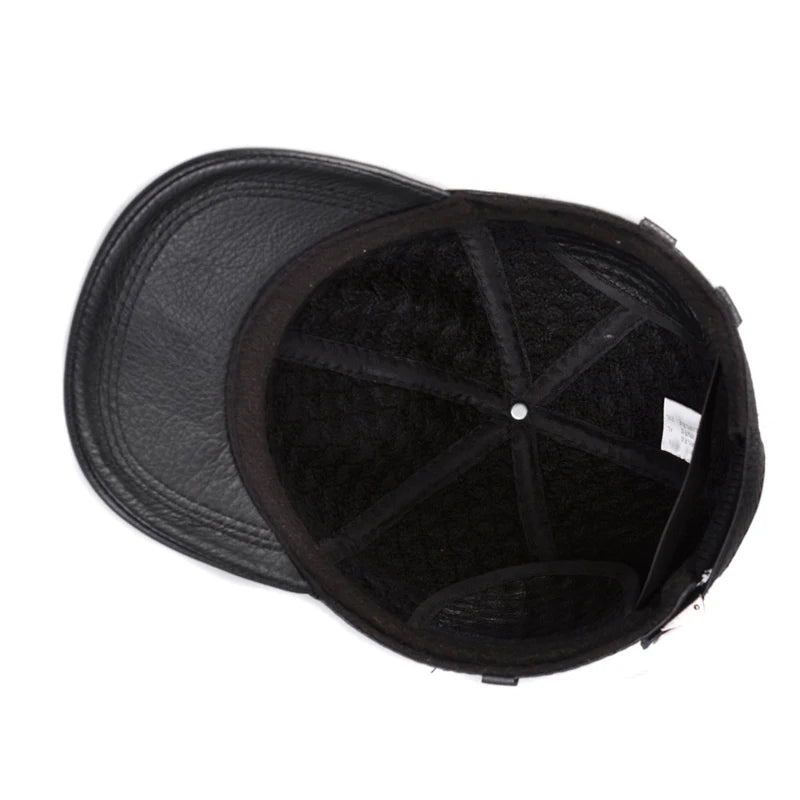 Genuine Leather Cowhide Head Protection Baseball Caps