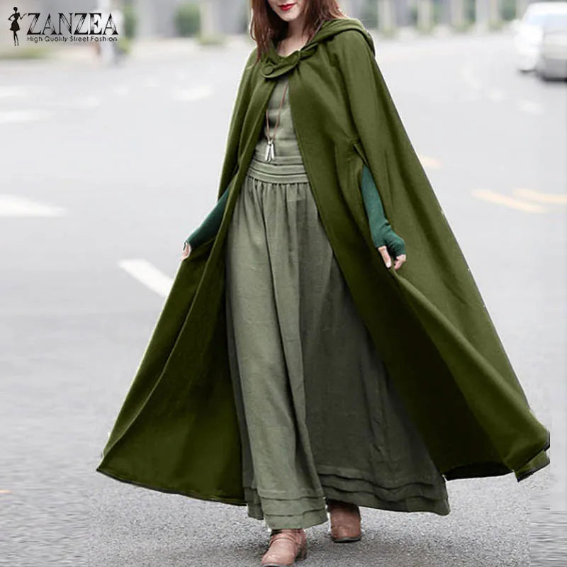 Long Coat Hoodies Outwear Casual Cape