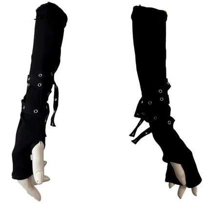 Black Gothic Unisex Punk Fingerless Glove