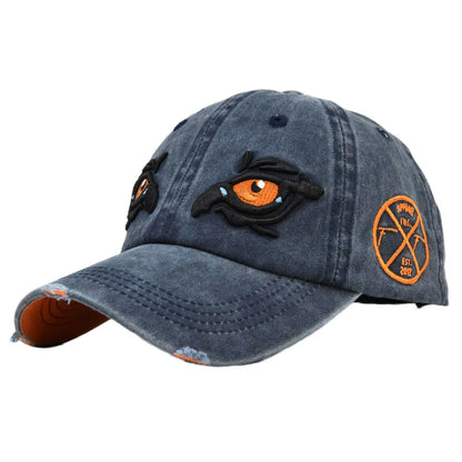 Baseball Cap Eyes Embroidered Cotton Hat