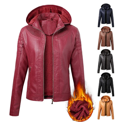 Autumn Winter PU Leather Jacket Faux Soft Leather Coat