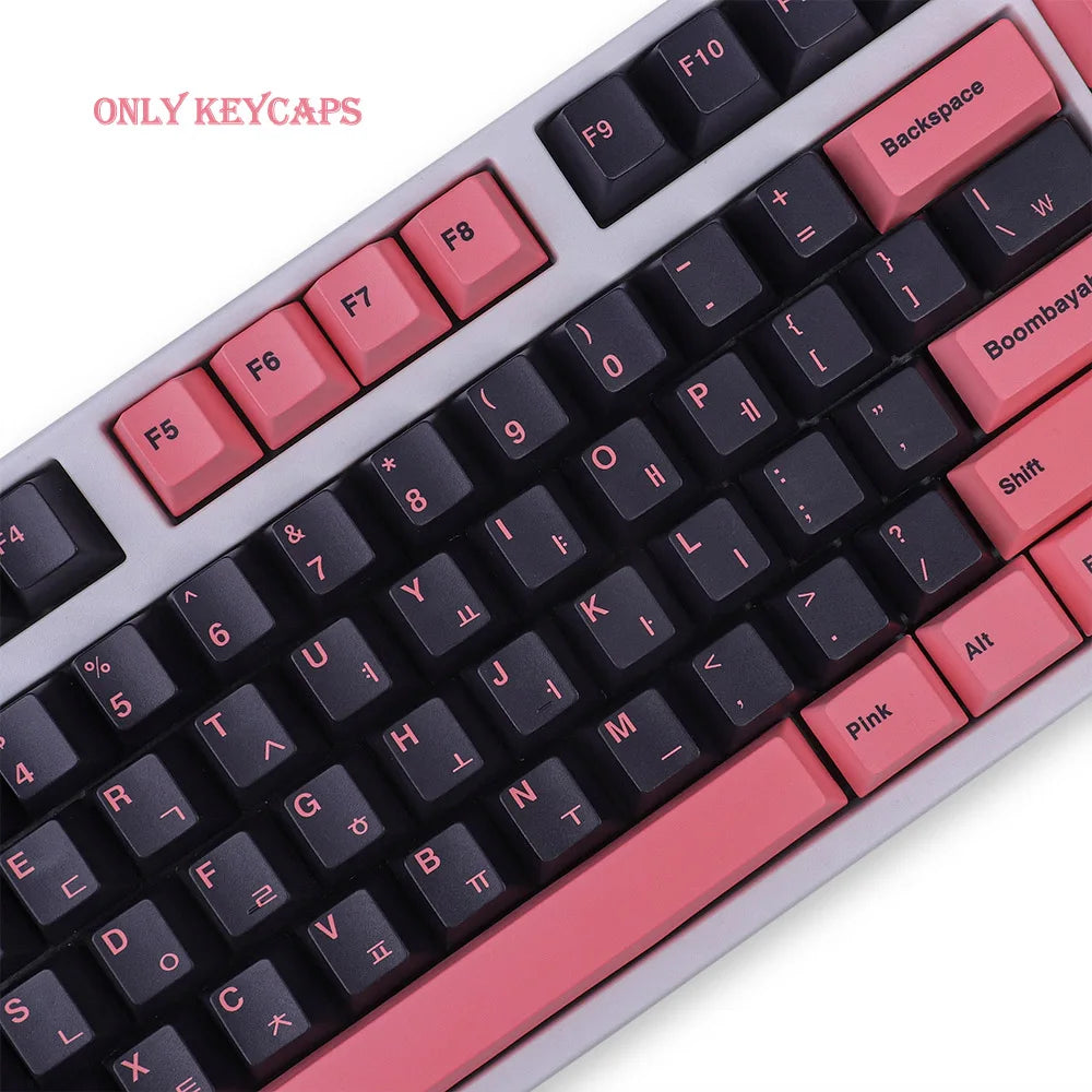 Black Pink Large Set Cherry Profile DYE-SUB PBT Keycap