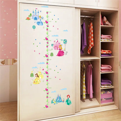 Cartoon Princess Castle Height Measure Wall Stickers