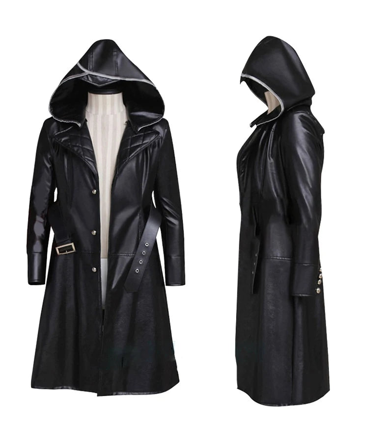 Black Leather Coat Hidden Blade costume