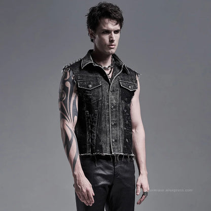 Decayed Streetwear Denim Vest for Aficionados