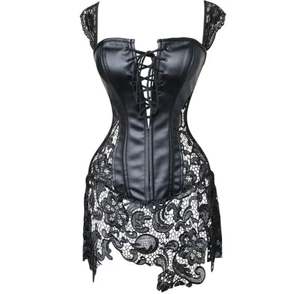 Gothic Lace Corset: Steampunk Plus Size Lingerie