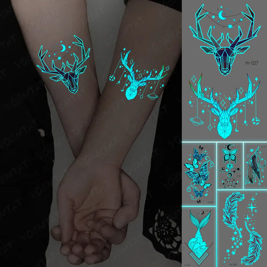 Blue Luminous Glow Tattoo Sticker