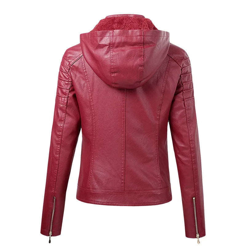 Autumn Winter PU Leather Jacket Faux Soft Leather Coat