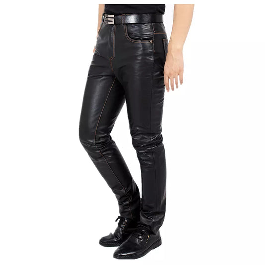 Genuine Leather Straight Pants