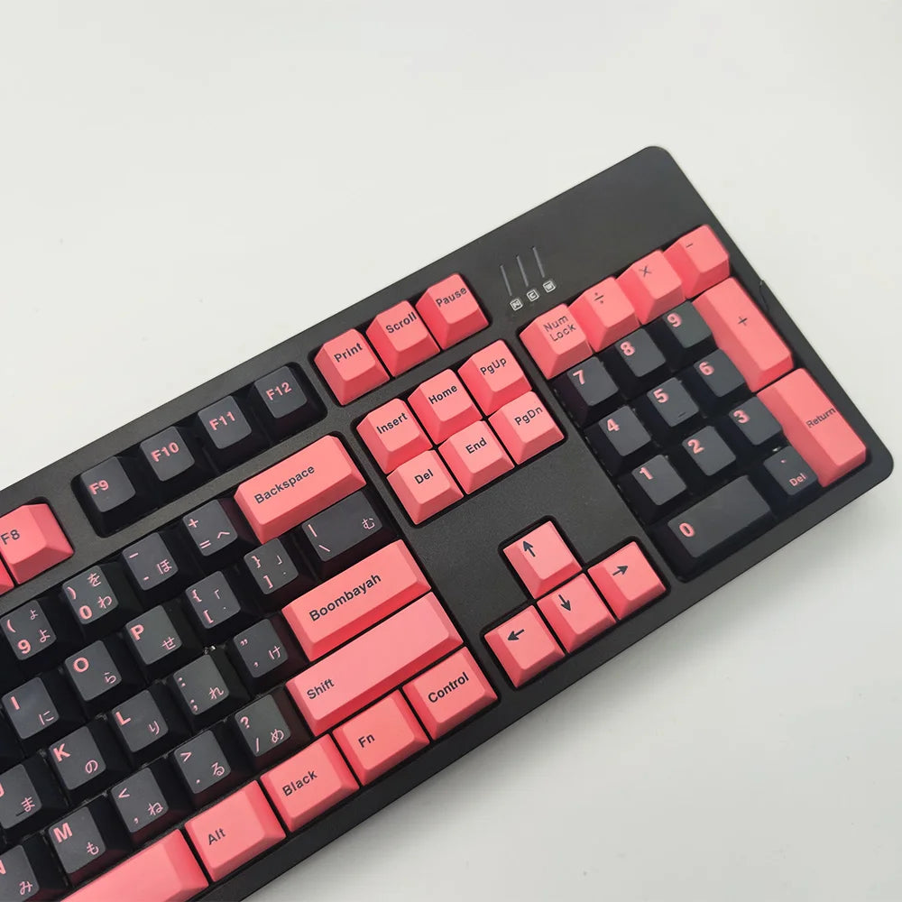 Black Pink Large Set Cherry Profile DYE-SUB PBT Keycap