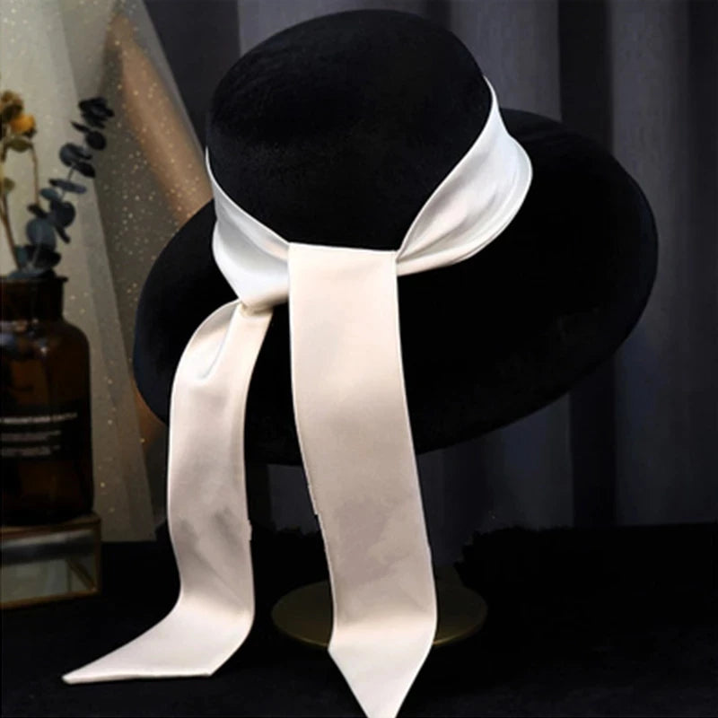 Vintage Wedding Hats Black Velvet Ribbon