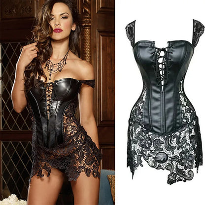 Gothic Lace Corset: Steampunk Plus Size Lingerie