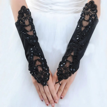 Charming Black fingerless gloves