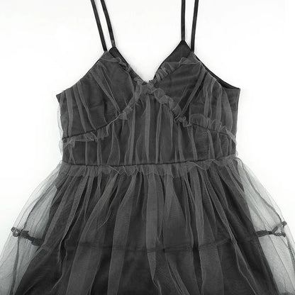 Glam Mesh Lace-Up Party Dress