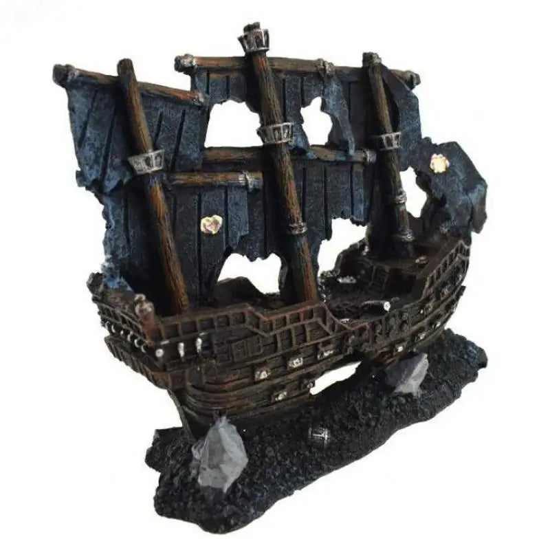 Artificial Aquarium Sunk Boat Decoration Fish Tank