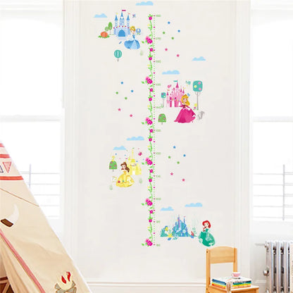 Cartoon Princess Castle Height Measure Wall Stickers