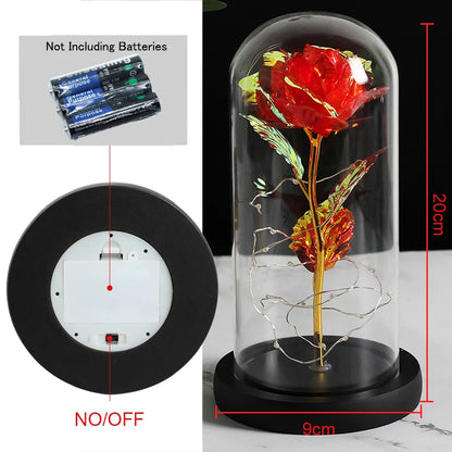 Galaxy Rose In Flask Flower In Glass