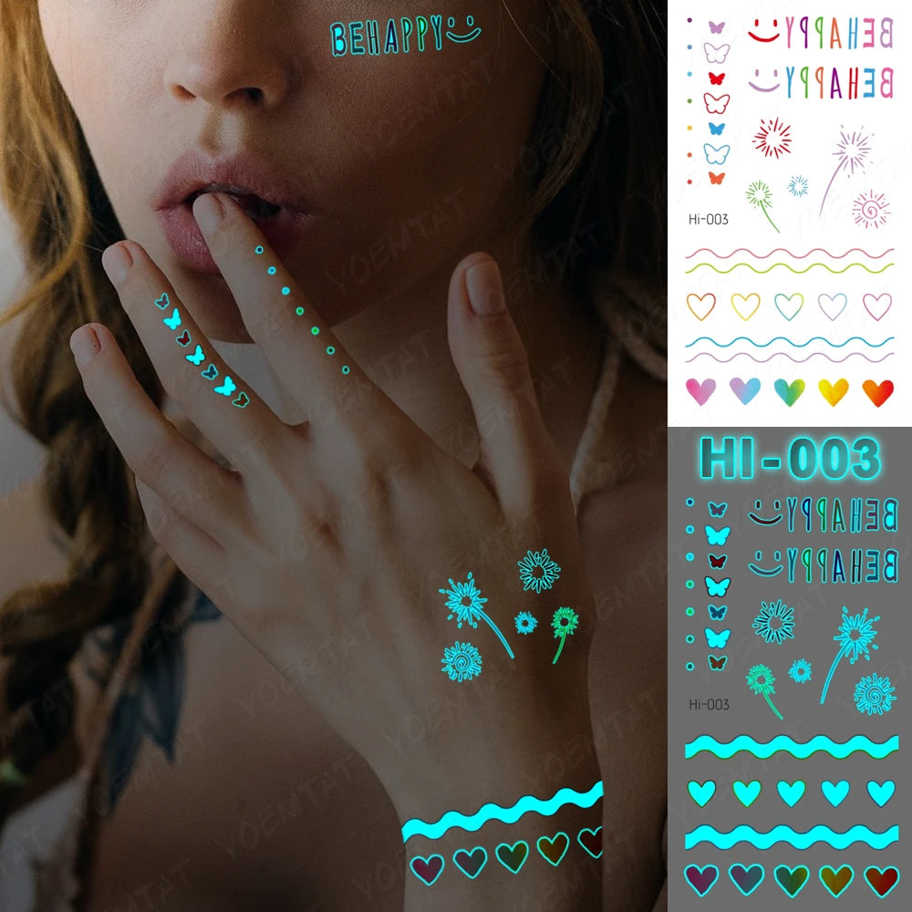 Blue Luminous Glow Tattoo Sticker