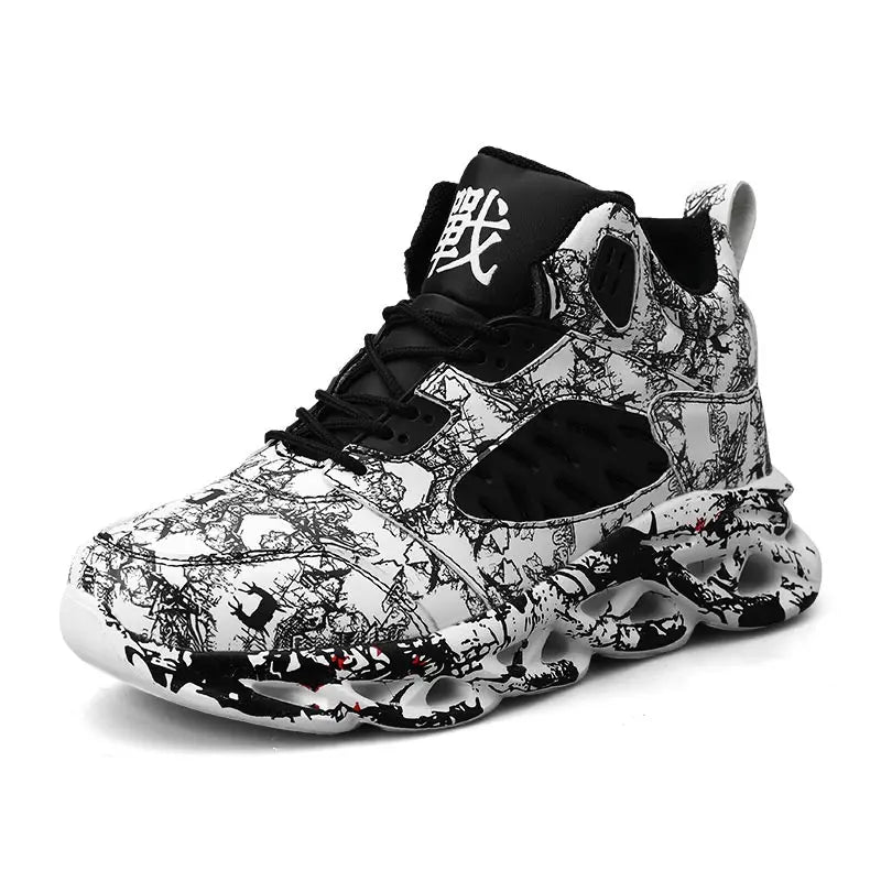 Large Size High Top PU Leather Sports Shoes