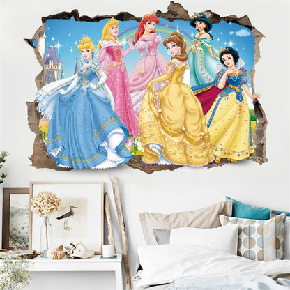 Cartoon princess Wall Stickers For Kids Room