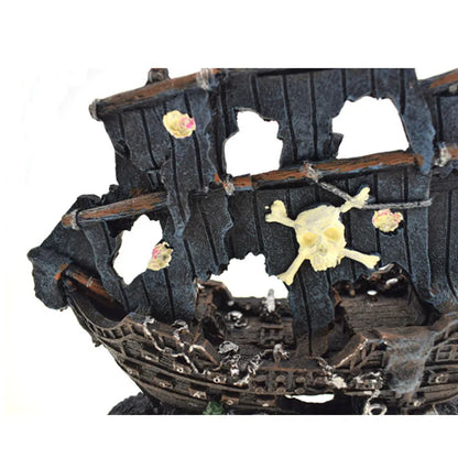Artificial Aquarium Sunk Boat Decoration Fish Tank