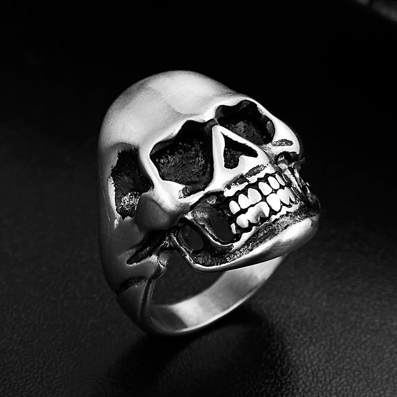 Men's Solid Skull Ring Gothic Punk