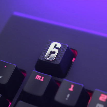 Game peripheral logo R6 keycaps metal relief Aluminum alloy