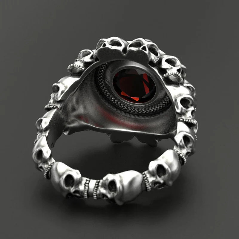 Gothic Punk Skull Rings for Men Retro Skeleton